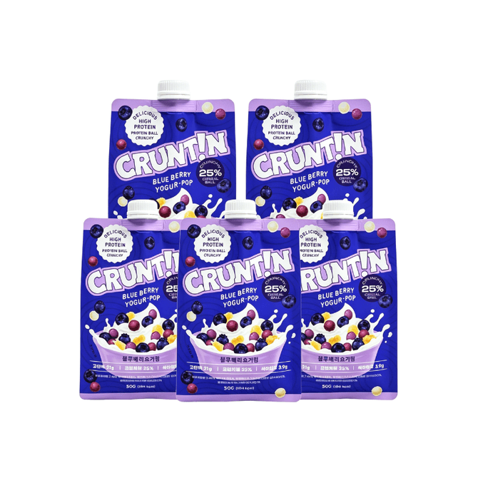 【Expédition directe de Corée】 Shaker de repas de remplacement à faible teneur en calories et riche en protéines CRUNTIN CRUNT!N saveur yaourt myrtille 50g*5 sachets