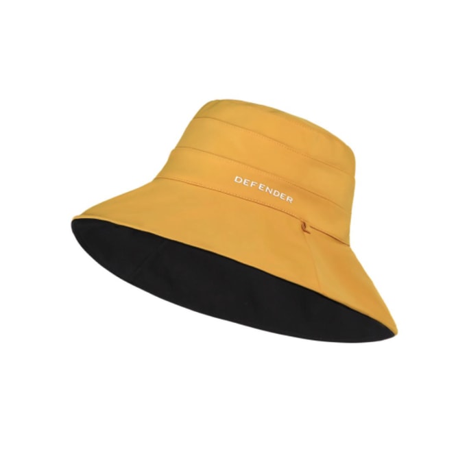 호주 DEFENDER 극세사 양면 접이식 버킷 모자 검정색과 노란색