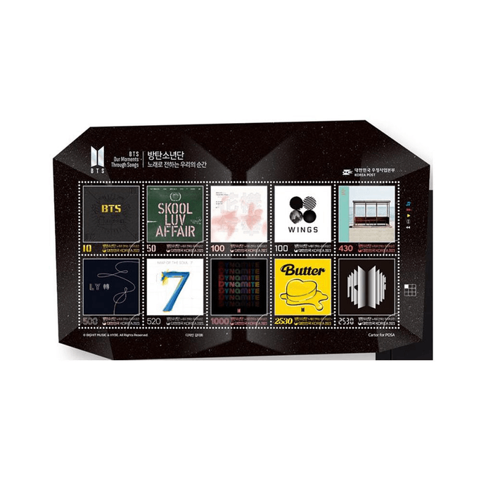 韩国BTS 邮票问讯卡