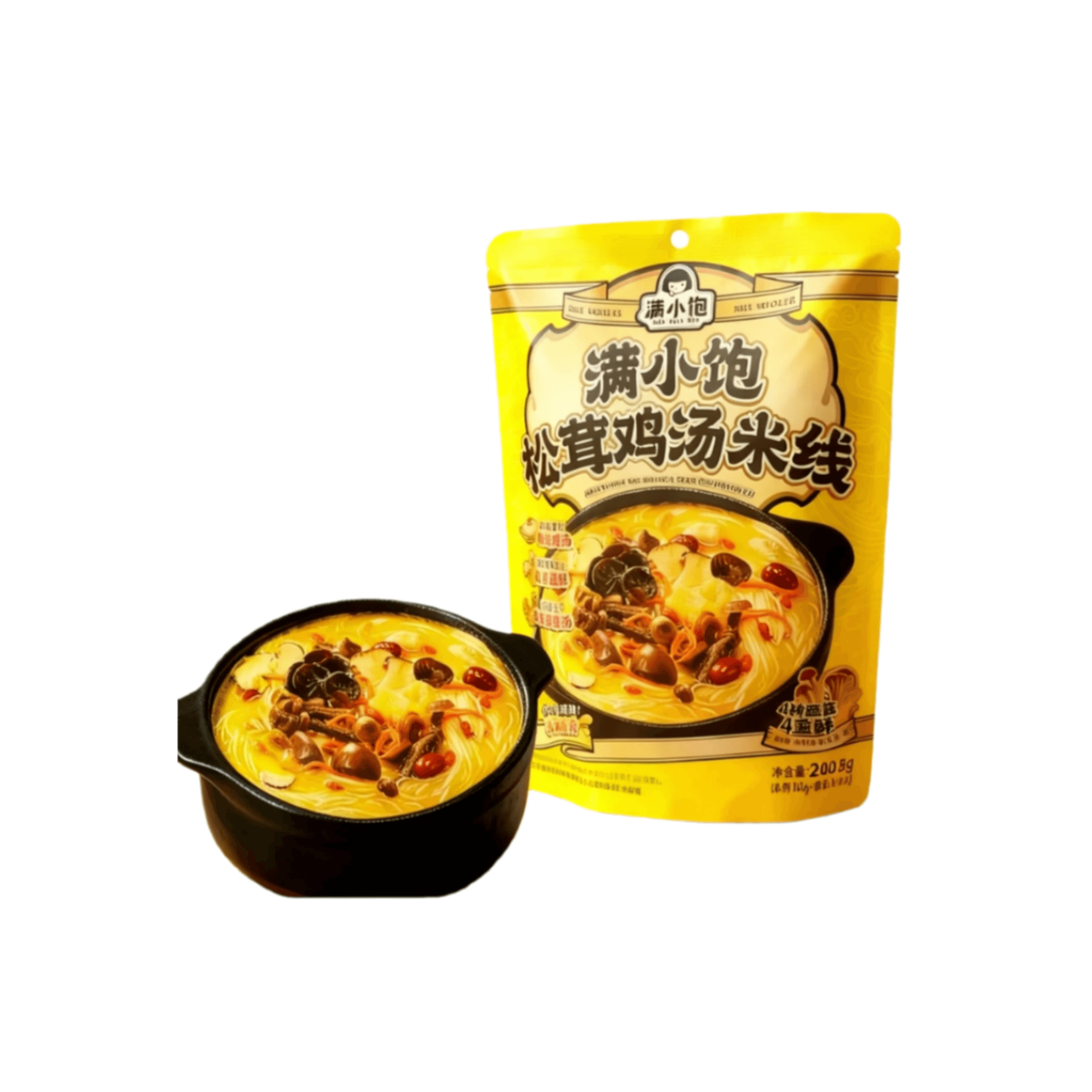 【中国直邮】 满小饱 满小 饱 松茸鸡汤米线宿舍夜宵米粉速食带调料240.5克*1包