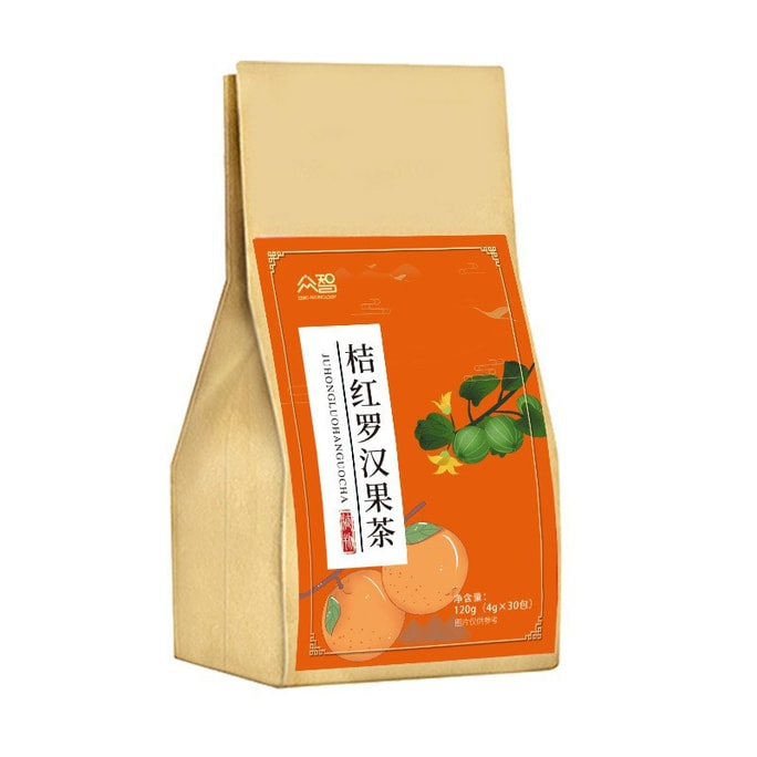 【中国直邮】众智 橘红罗汉果茶 药食同源 每天一杯 润喉亮嗓 120g/袋