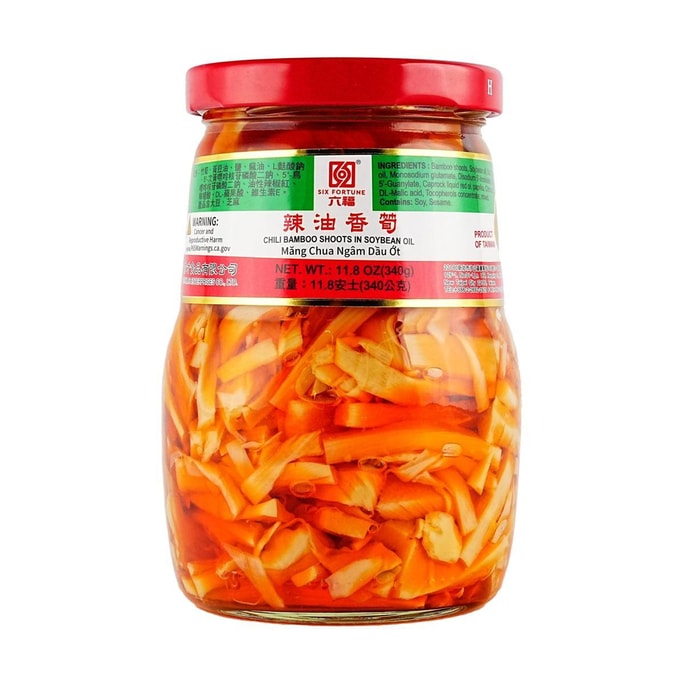 台湾六福 辣油香笋 酱菜下饭菜 340g