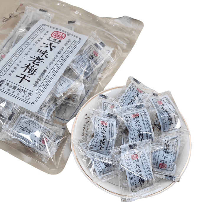 【中国直送】レモンe-goo 厳選6種梅干し 酸梅漬け 80g×3袋
