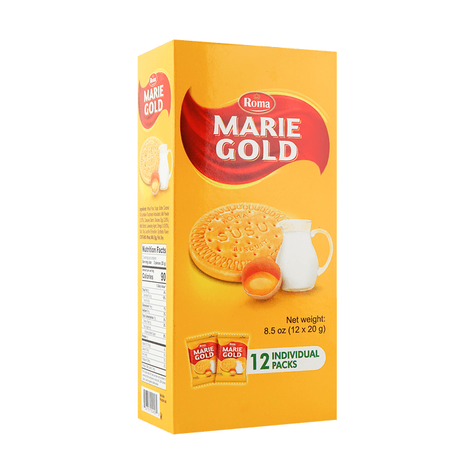 印尼MAYORA ROMA黃金牛奶餅乾 12份裝 240g