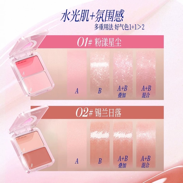 Watery Blush Palette 02 Apricot 1PCS 4