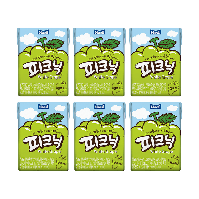 화이트 그레이프 풍미 음료, 6.76 fl oz*6개 5