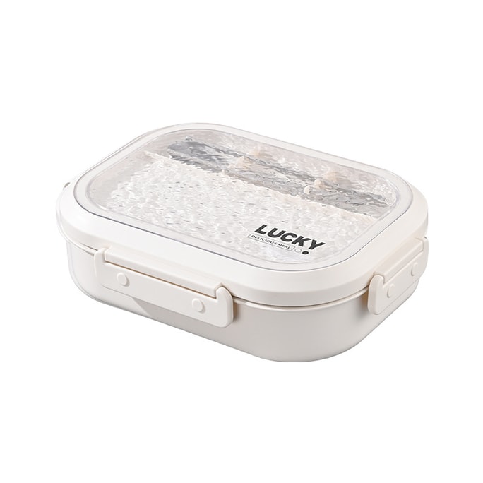 Office worker and student insulated lunch box,316 stainless steel lunch box microwave oven-safe compartments lunch box+spoons chopsticks+soup bowl+insulated bag, Coffee/white Five grids four-piece set