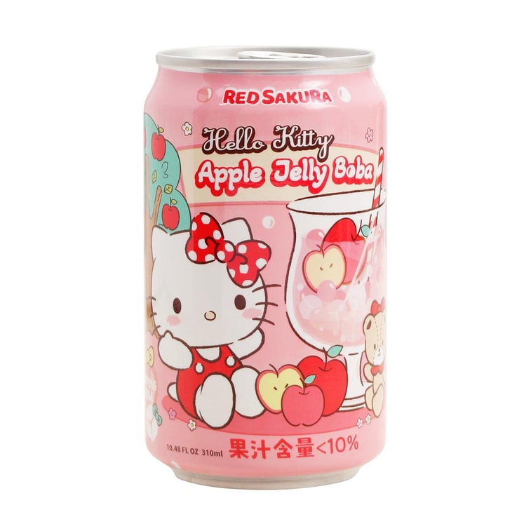 SANRIO HELLO KITTY Apple Aloe Bubble Drink, 10.48 fl oz 3