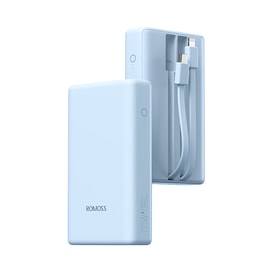 中国直送】Romans モバイルバッテリー 20000mAh コード付き 22.5W 急速充電 Huawei および Apple 携帯電話 モバイルバッテリー ホワイト - Yami