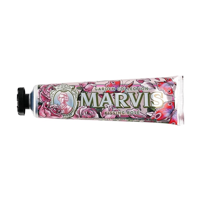 MARVIS瑪爾仕 薄荷牙膏 勁爽煥新口腔 低泡柔和型 唇齒留香潔淨 #玫瑰薄荷牙膏 玫瑰薄荷香型 75ml