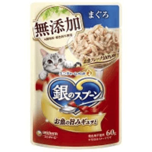 【日本直郵】UNICHARM PET尤妮佳寵物 銀匙貓咪營養食袋裝 鮪魚口味60g
