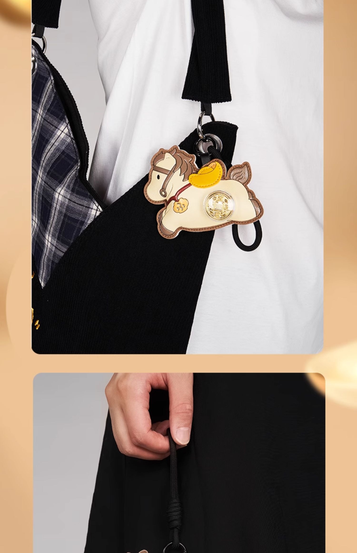 【中國直郵】 大英博物館 小馬車鑰匙圈 【萌馬毛絨包包掛件-棕色】包包掛件 本命年掛飾 1隻