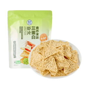 盒马 三蛋白虾片 青芥末味 108g【虾肉含量≥30%】【高蛋白富含膳食纤维】【健康非油炸 清爽酥脆】