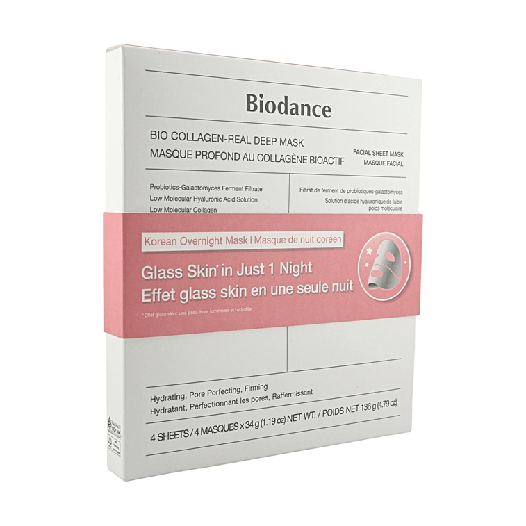 Bio-Collagen Real Deep Mask, Hydrating, Pore Minimizing, Firming, 1.19 oz.*4pcs Overnight Mask 7
