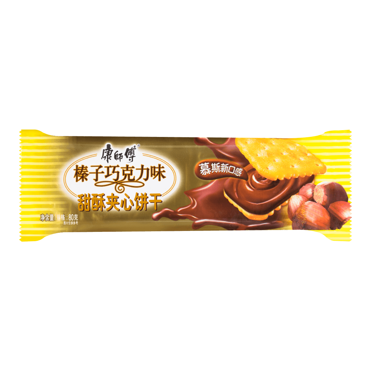 康师傅甜酥夹心饼干榛子巧克力味80g怎么样
