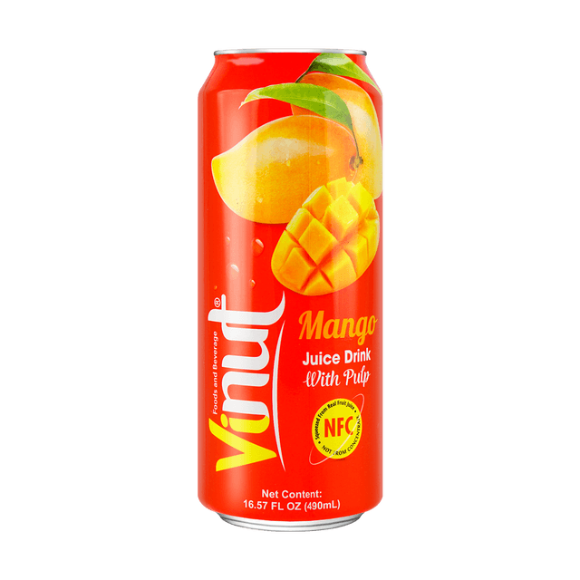 VINUT 本物の果肉入りマンゴーフレーバージュースドリンク、16.56液量