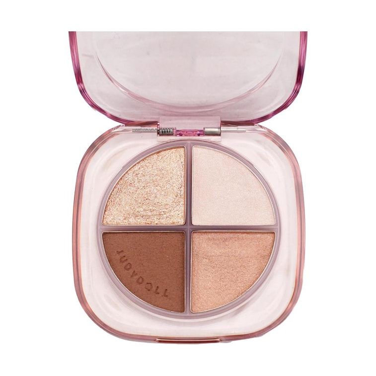 Glazed 4-Colors Eyeshadow Palette, 0.23 oz. #06 - Shimmer Topper & Highlight | Soft Nude Browns 6