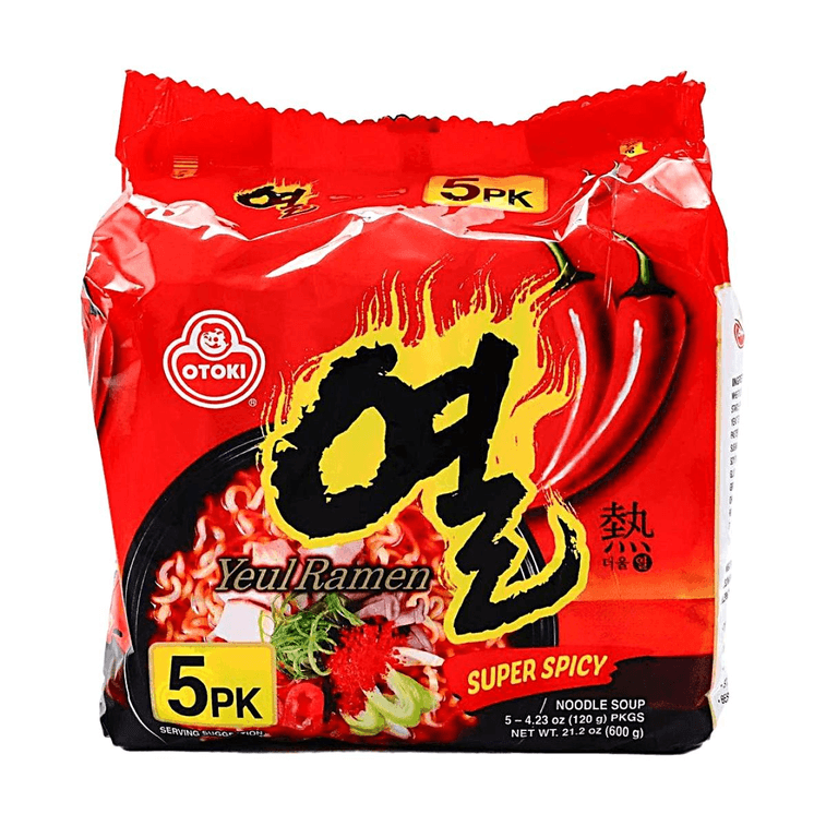 Super Spicy Korean Yeul Ramen - Instant Noodles, 5 Pack, 4.23 oz 3