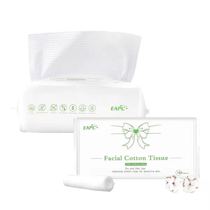 EAPC Cotton Tissue 100% Soft Cotton Face Tissues (1 PACK-100 Count)