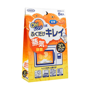 日本UYEKI Oh!Range微波炉专用纸巾 蒸气除菌纸 五件入
