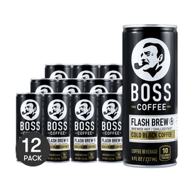 Flash Brew Cold Black Coffee, 8 fl oz *12【12 Packs】【Low Calories 0 Fat】