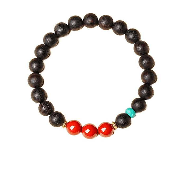 【中国直邮】 故宫文创 宫里上新 沉香手串天然奇楠手链安神助眠木质文玩 三福临门 8mm