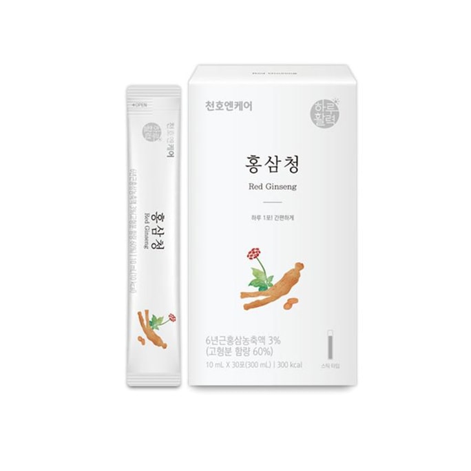 【韩国直邮】 韩国 Chunhoncare 红参浓缩液 6年根红参 添加人参果 14种草本配方 11步STT工艺 易撕液体条装 HACCP认证 10ml×30条