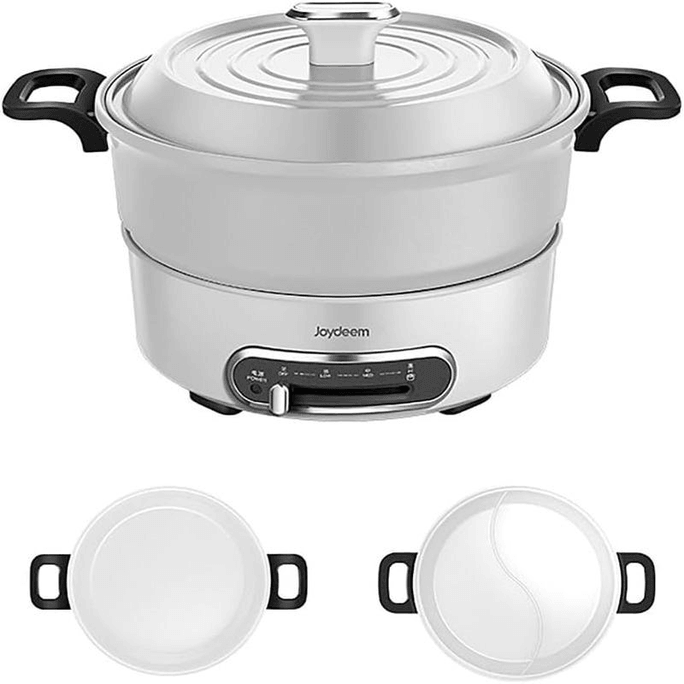 Electric Hot Pot 3.5L Shabu Shabu Pot with Two Removable Pot 2 in 1