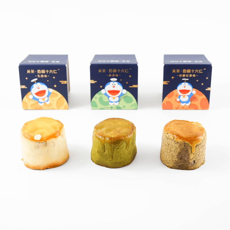 【北美独家】关茶X 哆啦A梦 奶酥十六仁糕点 月饼礼盒 6枚心意装 300克【本礼盒刀叉为塑料刀叉】 21