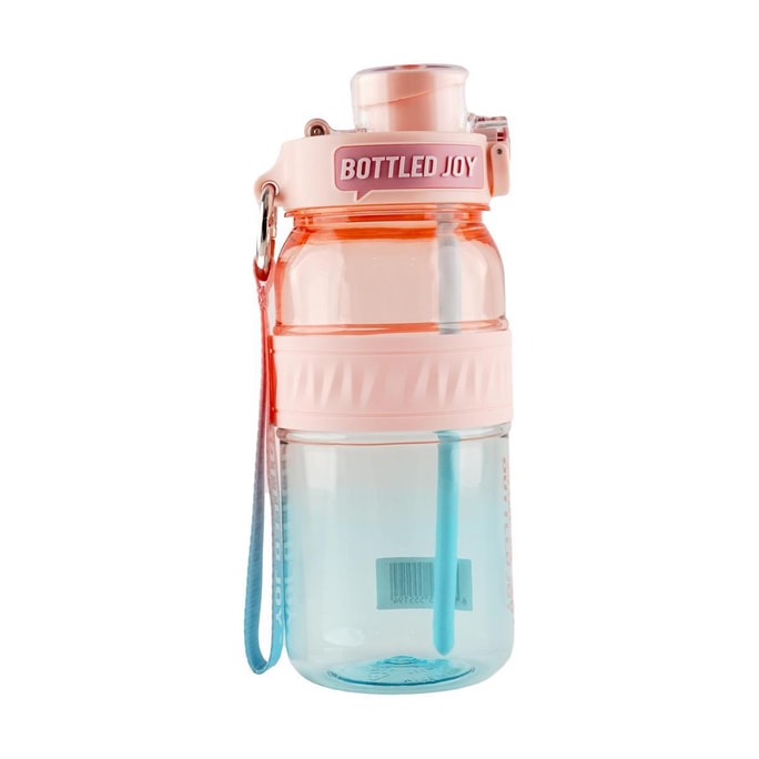 Sports Water Bottle with Straw Pink 0.75L