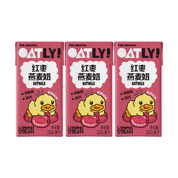 OATLY噢麥力 紅棗燕麥奶 200ml*3盒【小小鴨聯名】【低脂高鈣穀物飲】