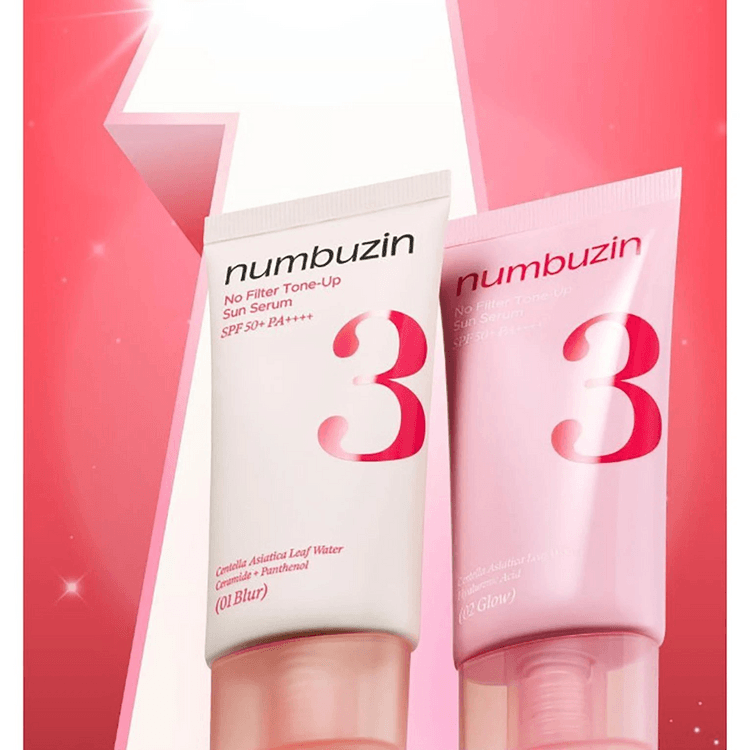 No.3 No Filter Tone Up Sun Serum SPF50+PA++++ 50ml #02 Glow - Yami.com