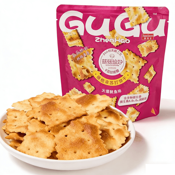 샹메이커 매콤한 오징어맛 소다 크래커 80g, 짭짤하고 향긋하며 무설탕, 사무실 간식으로 제격