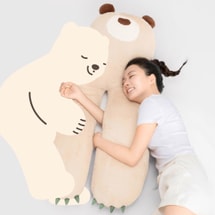 Just Chill Bear Hug Series, Sleep Posture Support Pillow, Bear Hug Pillow, Grayish Brown, 115x48cm