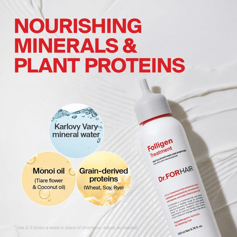 Dr. FORHAIR フォリゲン ヘア ストレングスニング＆ボリュームアップ コンディショナー（韓国製、200ml）：毛根に栄養を与え、髪を強くし、ボリュームアップさせる、3in1オールインワントリートメント。正規品保証。 3