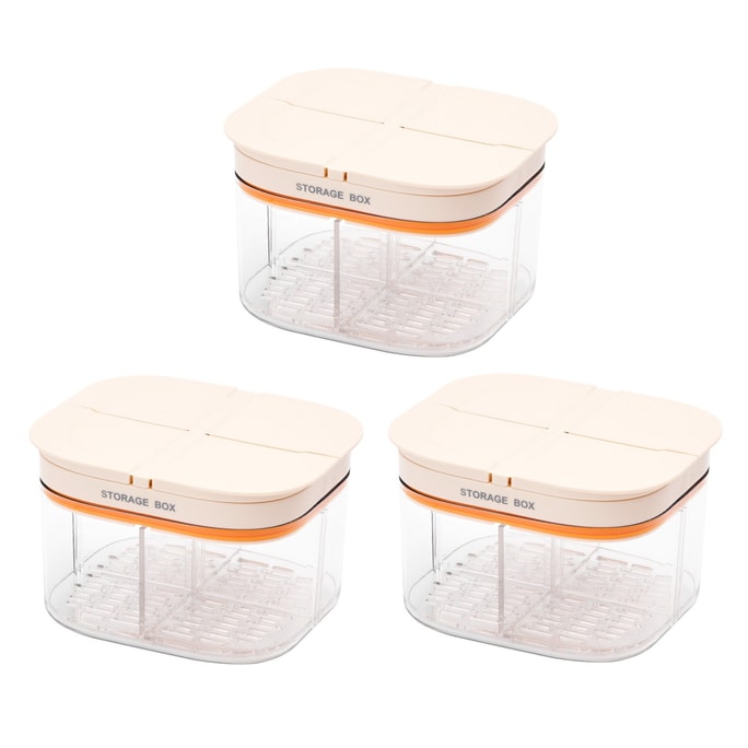  3Pcs Airtight Storage Container 100ML for Scallions Ginger Garlic – Food-Safe & Freshness Preserving  Multi-Compartment