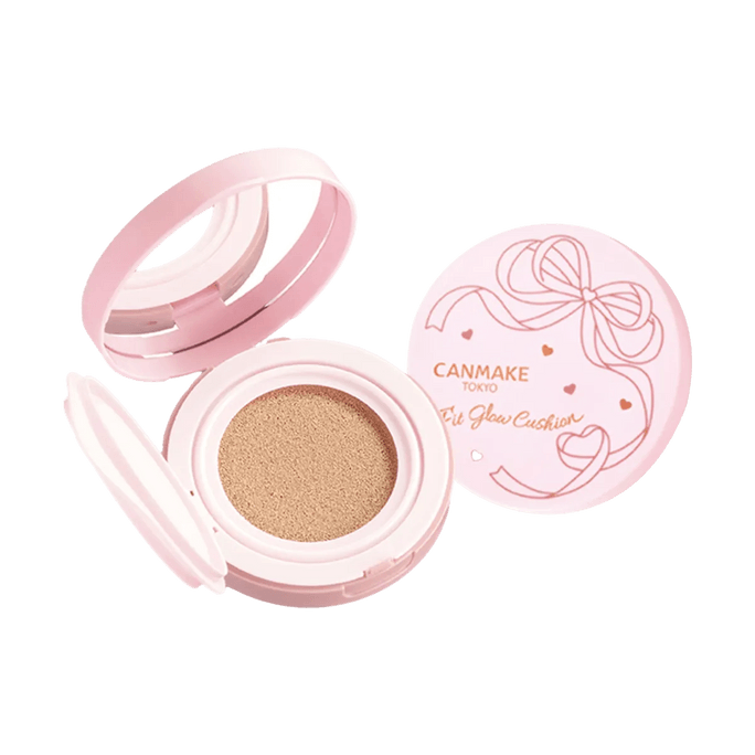 日本CANMAKE井田 贴肤光感气垫粉底 养肤滋养 水感透亮 防水防汗控油 隐匿毛孔 SPF50+ / PA+++ #02 Natural 自然米色​