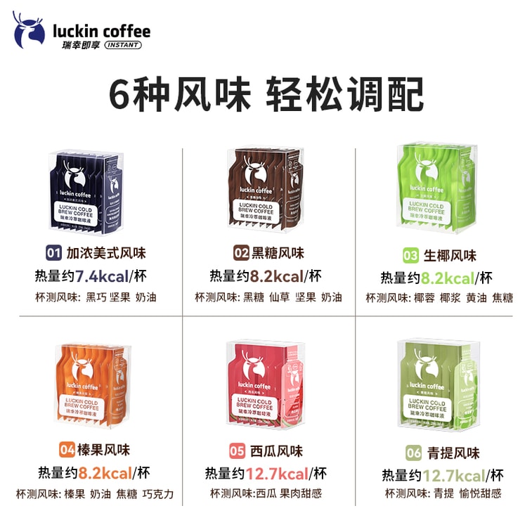 【中國直郵】 瑞幸咖啡 冷萃濃縮咖啡液 生椰風味 18袋 450ml 3