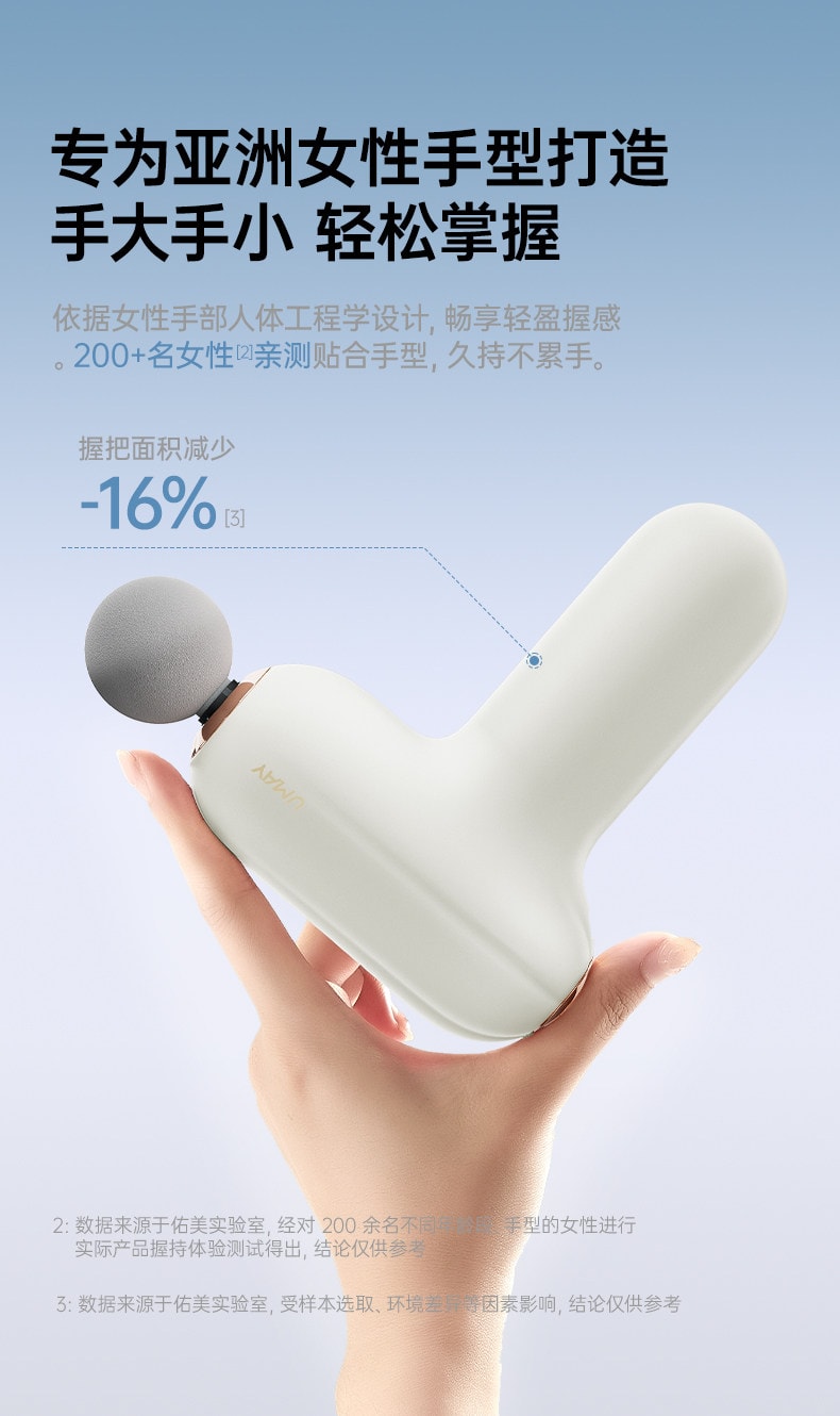 【中国直邮】 佑美 迷你筋膜枪肌肉按摩器男士女生多功能按摩枪颈膜枪静音专业级 象牙白 1个