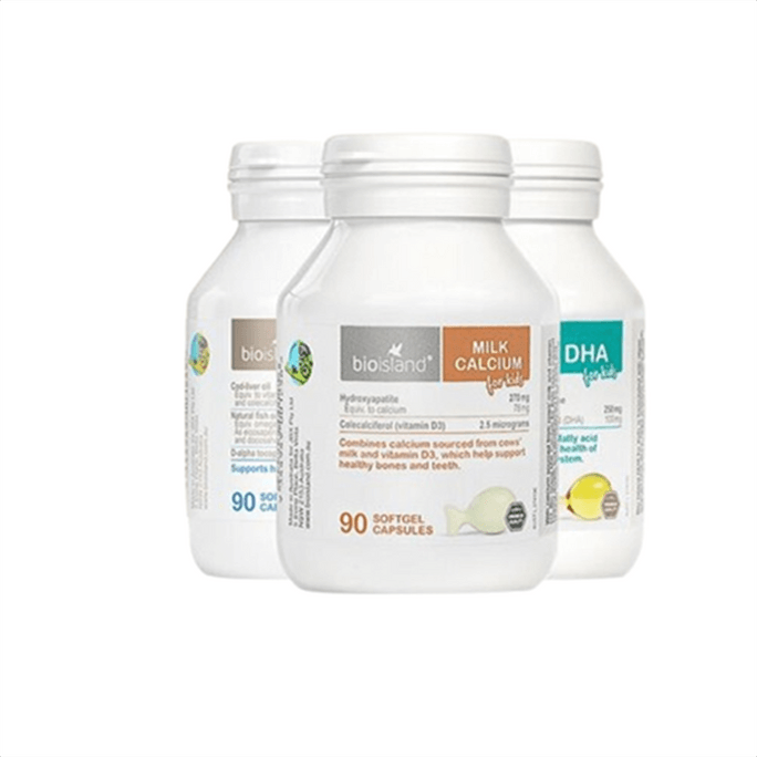 Nutrition Sanjian Infant Milk Calcium 90 + Infant Cod Oil 90 + Children's Algae Oil DHA60