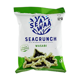 Seacrunch Rice-Wrapped Seaweed Snacks,Wasabi Flavor ,1.58 oz【Vegan Gluten Free】