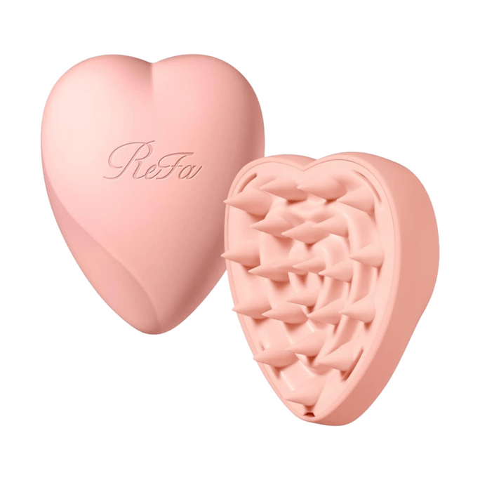 【Expédition directe du Japon】 REFA Japon Soin du cuir chevelu Peigne de massage du cuir chevelu en forme de cœur Portable sec et humide 1 pièce Or rose mat