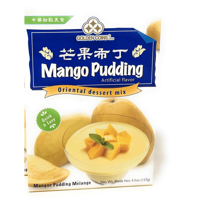 Golden Coins Brand Gelatine Mango Pudding Oriental Dessert Mix 4.5Oz