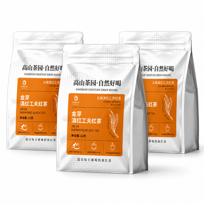 鳳牌 金芽 滇紅工夫紅茶品鑑裝3包 蜜香型特級茶葉 高山嫩芽花香茶甜 中華老字號 福袋小禮物 伴手禮品 雅集品茶會友 12g*3包