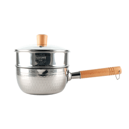 Stainless Steel Yukihira Pan Pot With Steamer and Lid 18cm