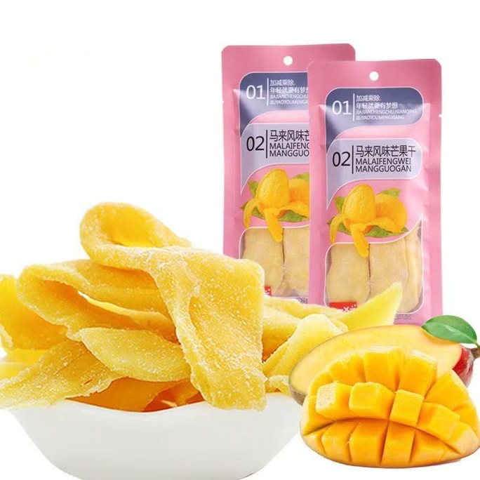[중국 직배송] 신선 건조 망고, 개별 포장, 두껍게 썬, 무첨가, 기숙사용 바로 먹을 수 있는 간식, 70g