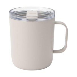 Insulated Mug with Lid & Measuring Scale, Gray Beige, 400ml, Hot & Cold Retention