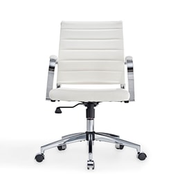 [US Stock] LUXMOD Ergonomic Office Chair White Sippy Single Seat