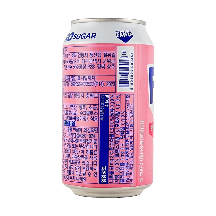 환타 제로 슈가 프레쉬 피치 플레이버 소다 11.83 fl oz 5