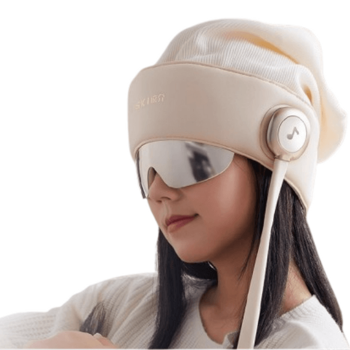 【中国直邮】 凉介 R2睡眠器头部按摩器按摩帽头皮颈椎眼部 素雅杏金第二代 1件装